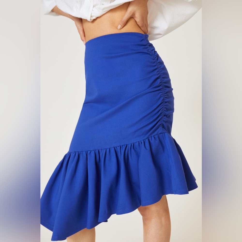 Maeve Slim Flounced Mini Skirt